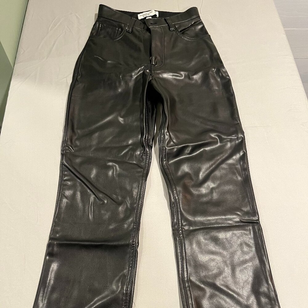 Abercrombie & Fitch Black Faux Leather Pants Size 00